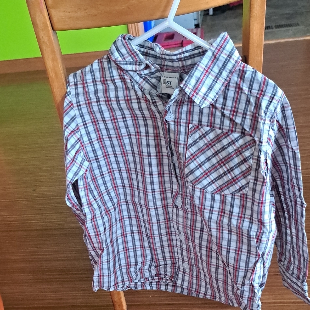 Plaid Kids Shirt - Red and White